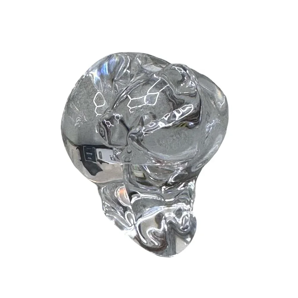Signed Daum France Crystal Pig Figurine Glass Art Paperweight Decor Mini 3" Vtg - Picture 2 of 9